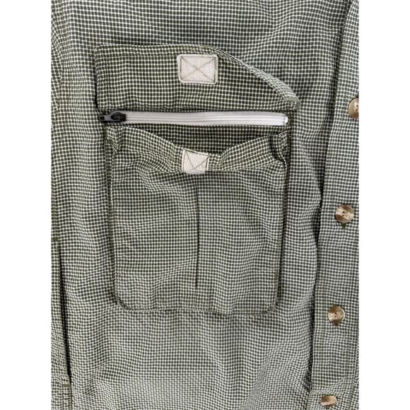 ExOfficio Air Shirt Mens L Long Sleeve Roll Tab Vented Pockets Green Fishing L - Picture 6 of 9